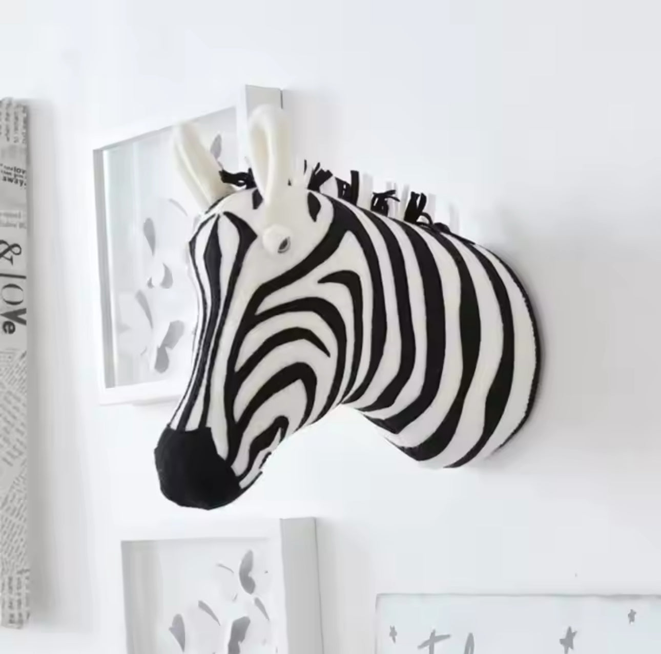Cabeza colgante de zebra