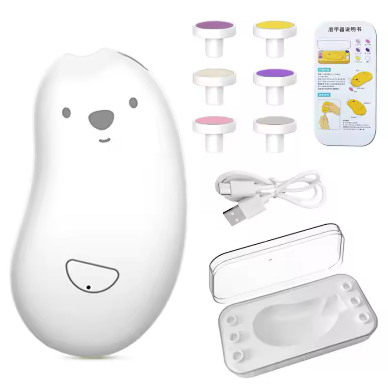 Lima de uñas eléctrico Blanco de Oso