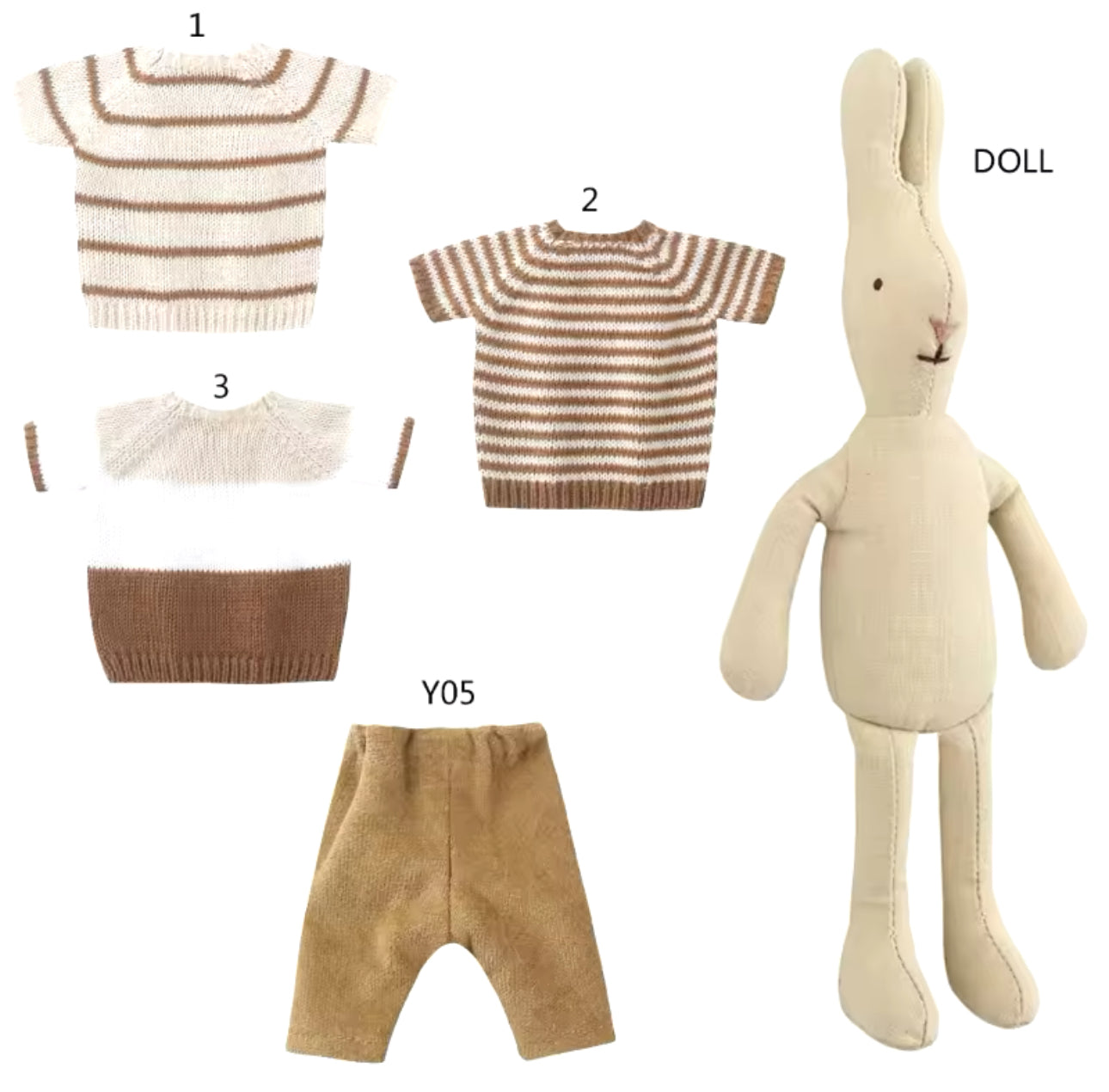 Conejito vintage con ropa