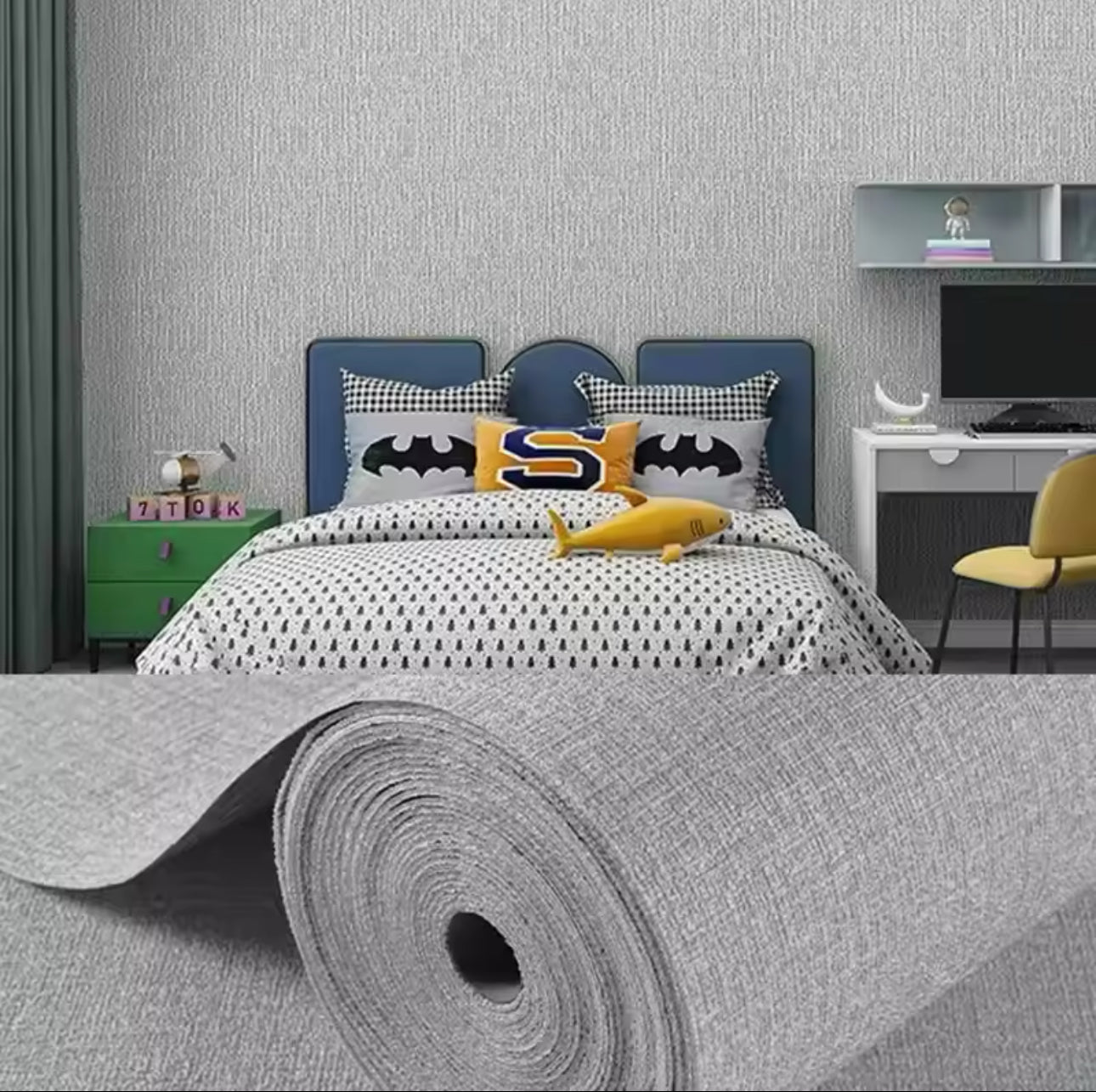 Papel tapiz con espuma protectora Gris
