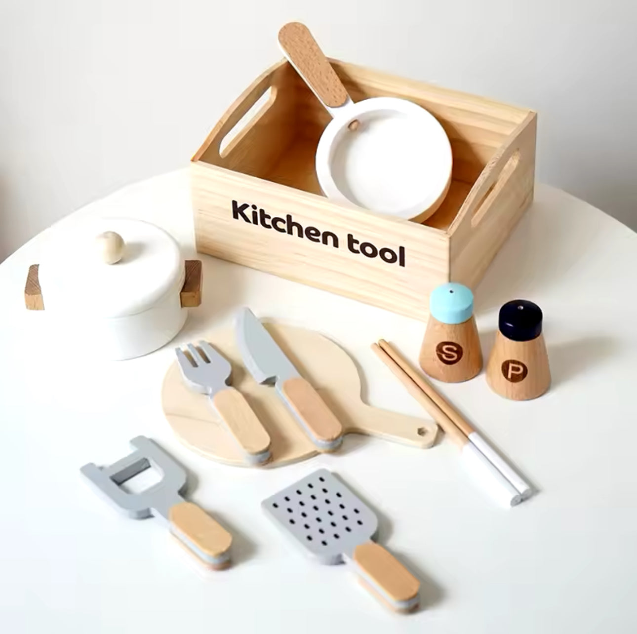 Juego de cubiertos cocina de madera