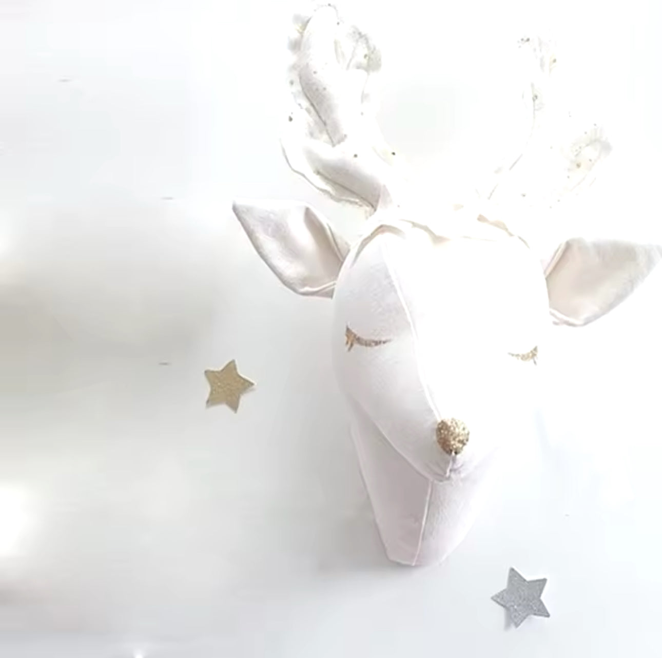 Cabeza colgante Reno Blanca con lentejuela