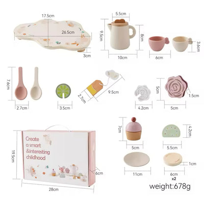 Juego de cocina tacitas de te de madera