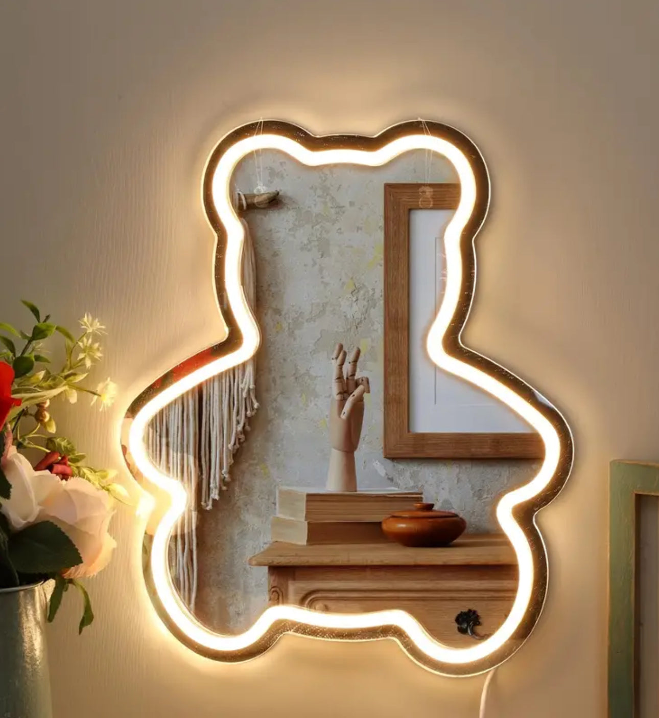 Espejo de oso con luz